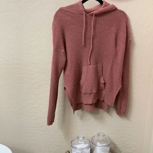 Coral colored hoody Crocheted size large hoodie